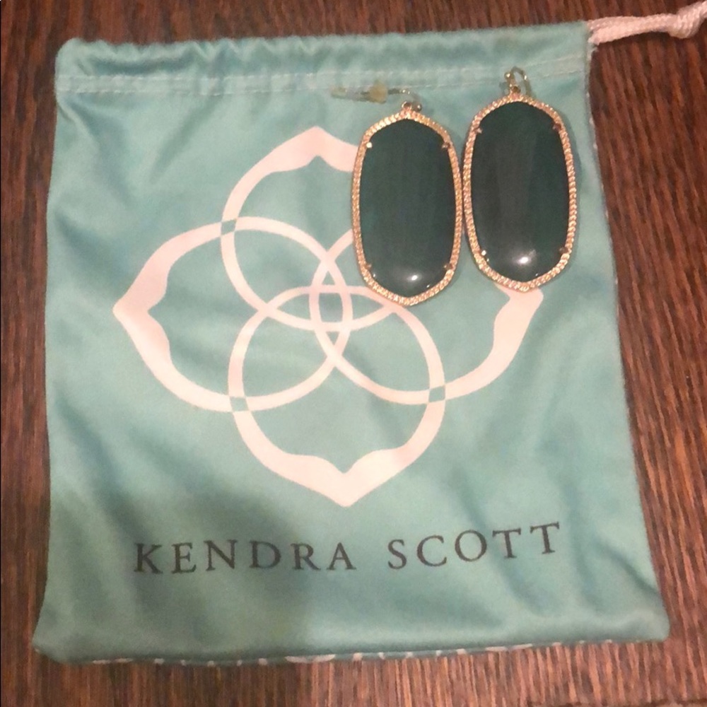 Emerald dangling Kendra Scott earrings